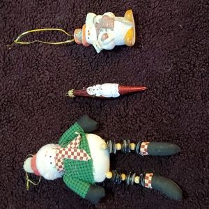 Bundle of 3 snowman ornaments